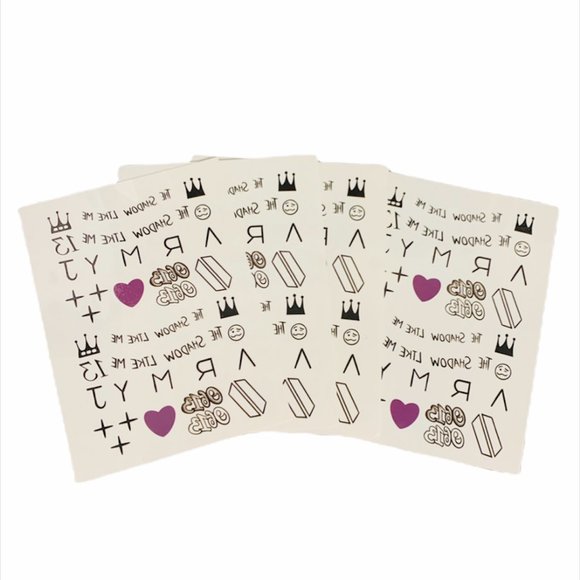 4 Sheets BTS Bangtan Jung Kook Hand Temporary Tattoos - Picture 3 of 5